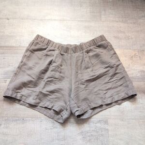 J. Jill Light Brown Beige Linen Blended Pull-On Shorts Women's Size M